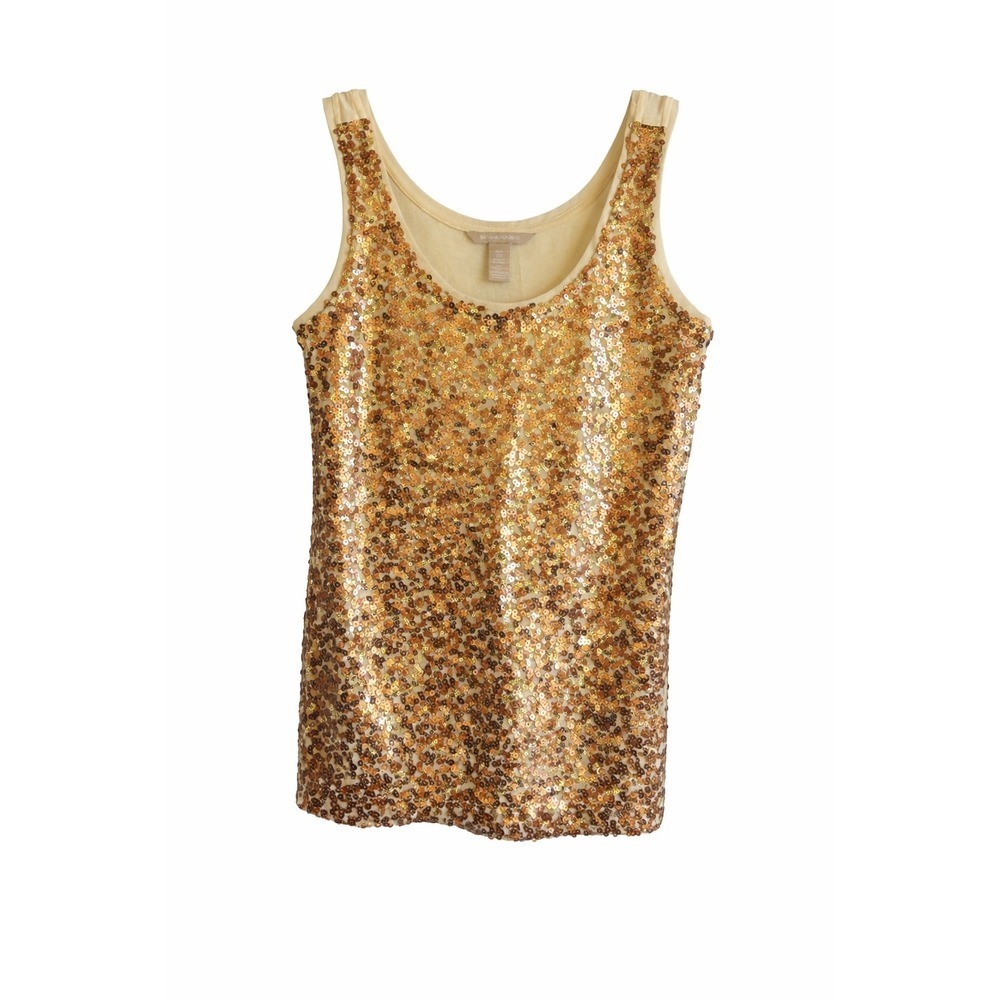 Banana Republic Gold Sequin Tank Top – Size XS